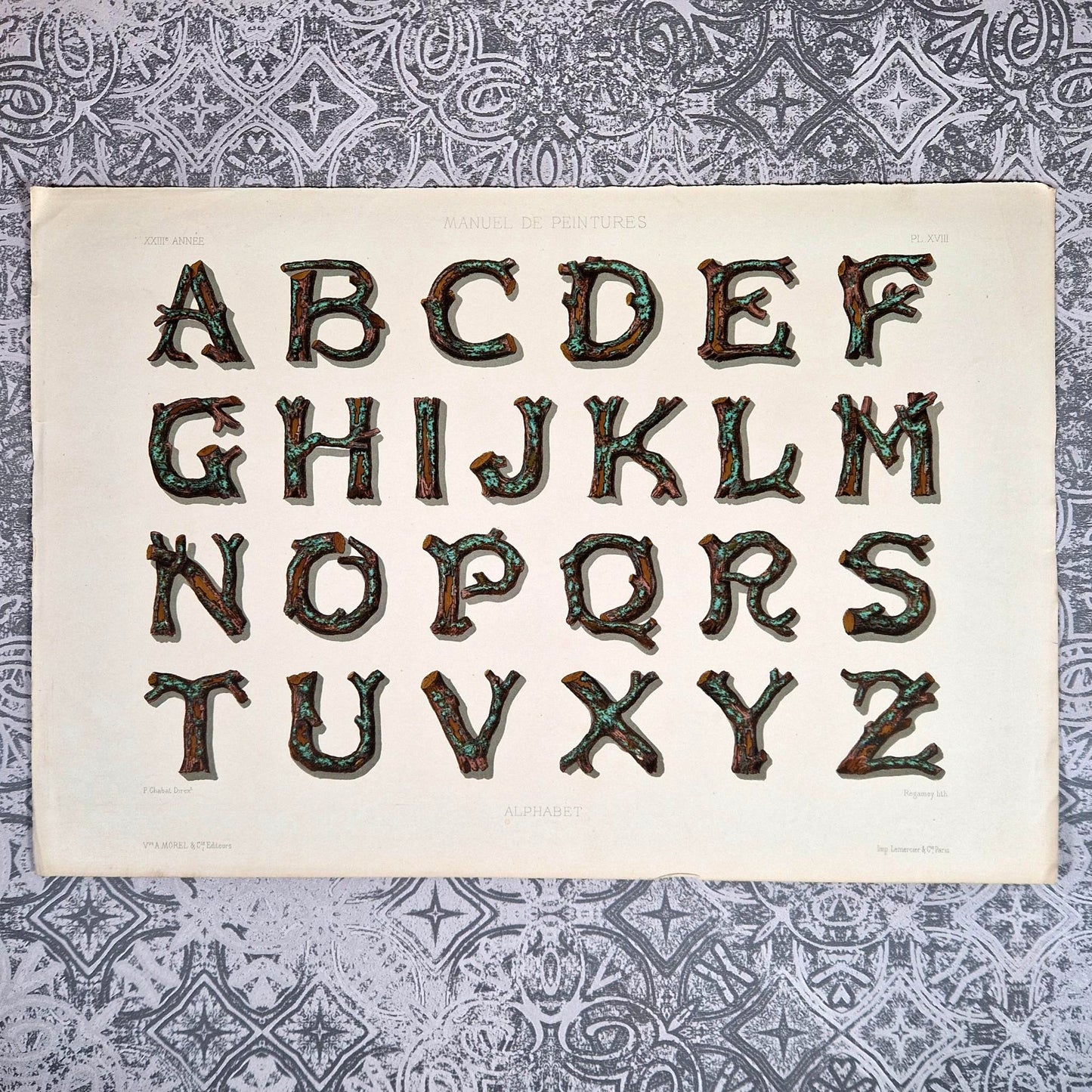 alphabet decoratif lettres en branches