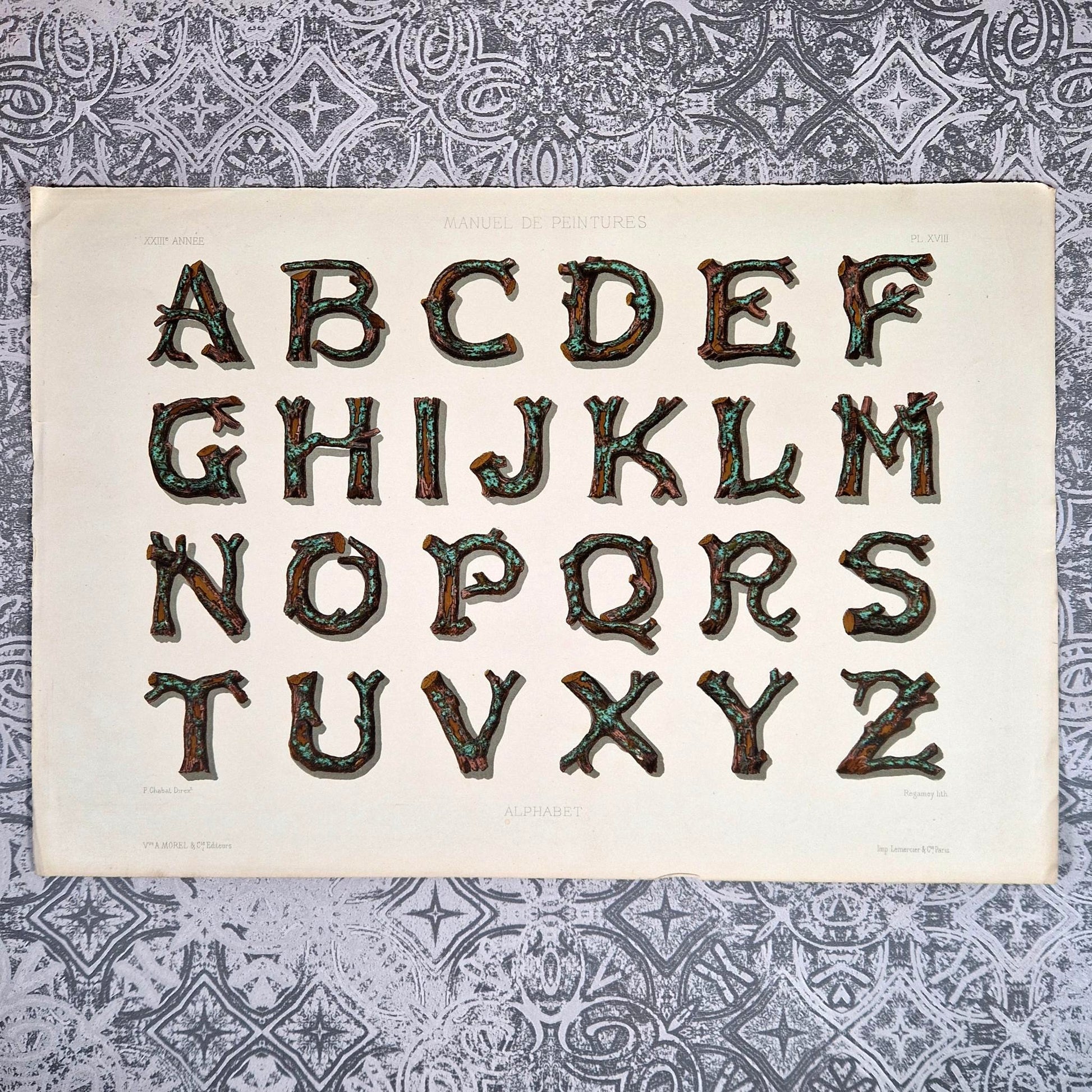 alphabet decoratif lettres en branches