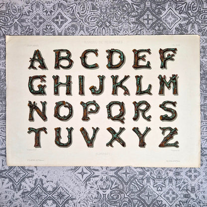 alphabet decoratif lettres en branches