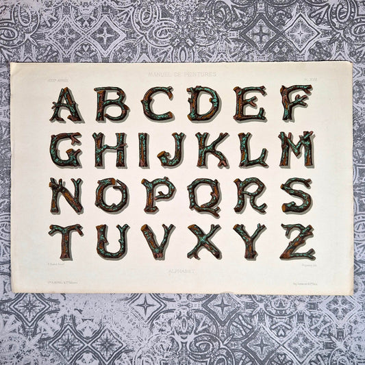 alphabet decoratif lettres en branches