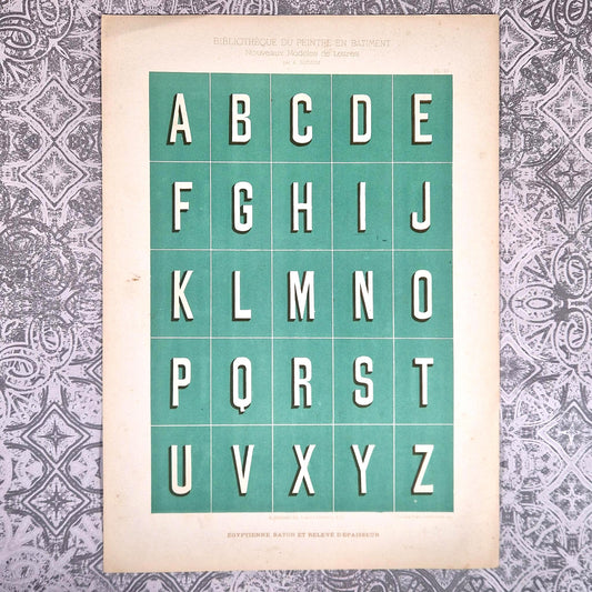 alphabet egyptien en relief xixe