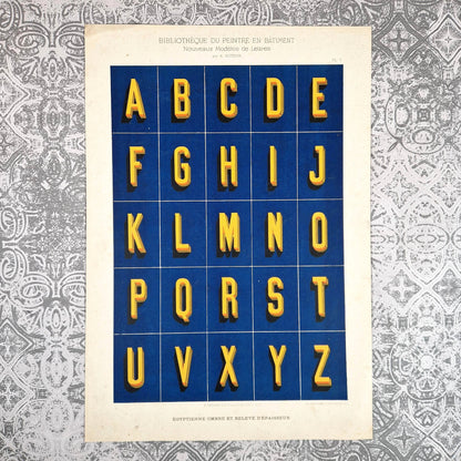 alphabet egyptien ombre jaune bleu
