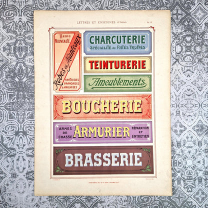 alphabet enseignes commerces 1900