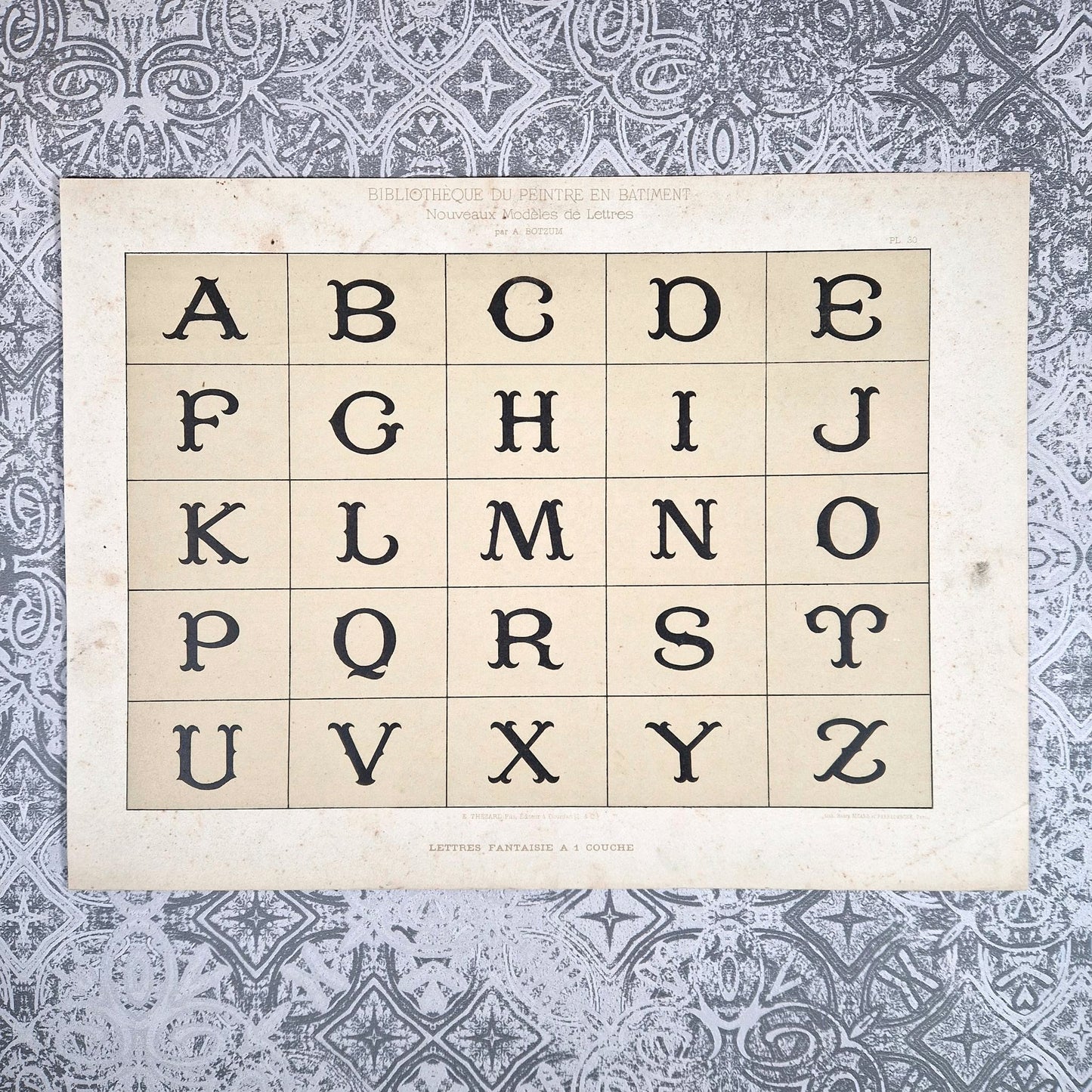 alphabet lettres fantaisie ancienne 1900
