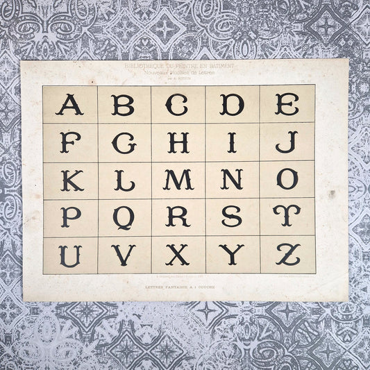 alphabet lettres fantaisie ancienne 1900