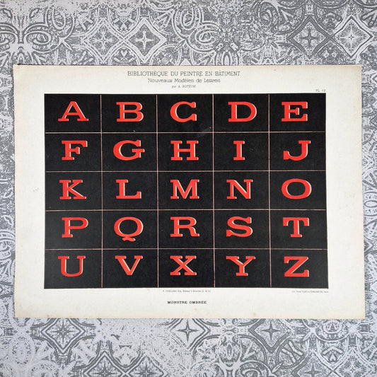 alphabet monstre ombre typographie ancienne