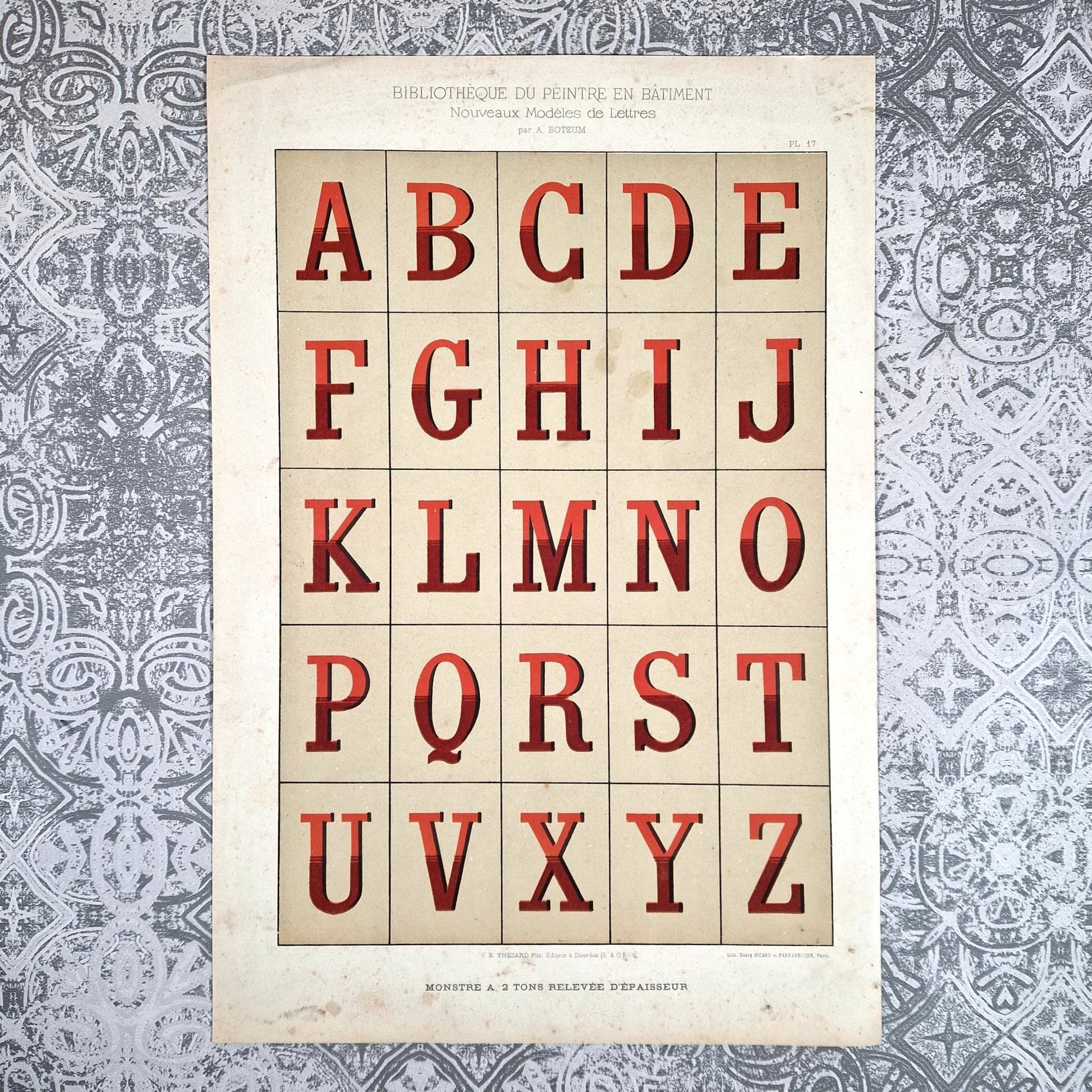 alphabet monstre rouge belle époque