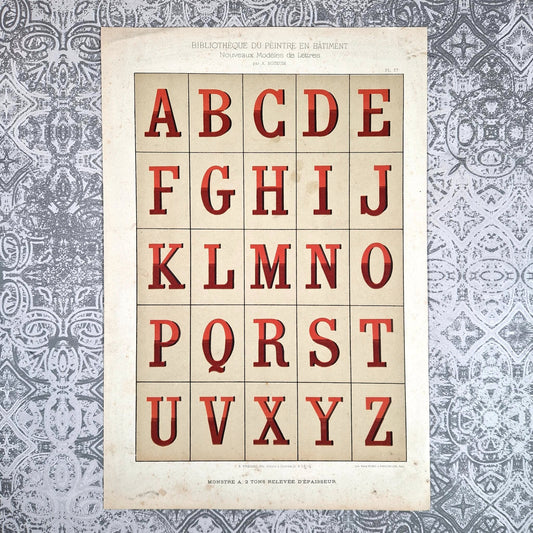 alphabet monstre rouge belle époque