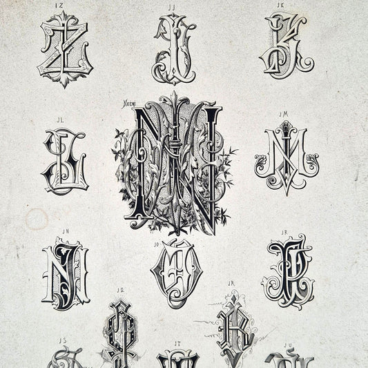 alphabet ornementé circa 1900