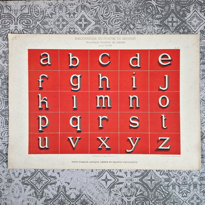 alphabet romain antique ombre 1900