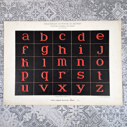 alphabet rouge noir typographie ancienne 2