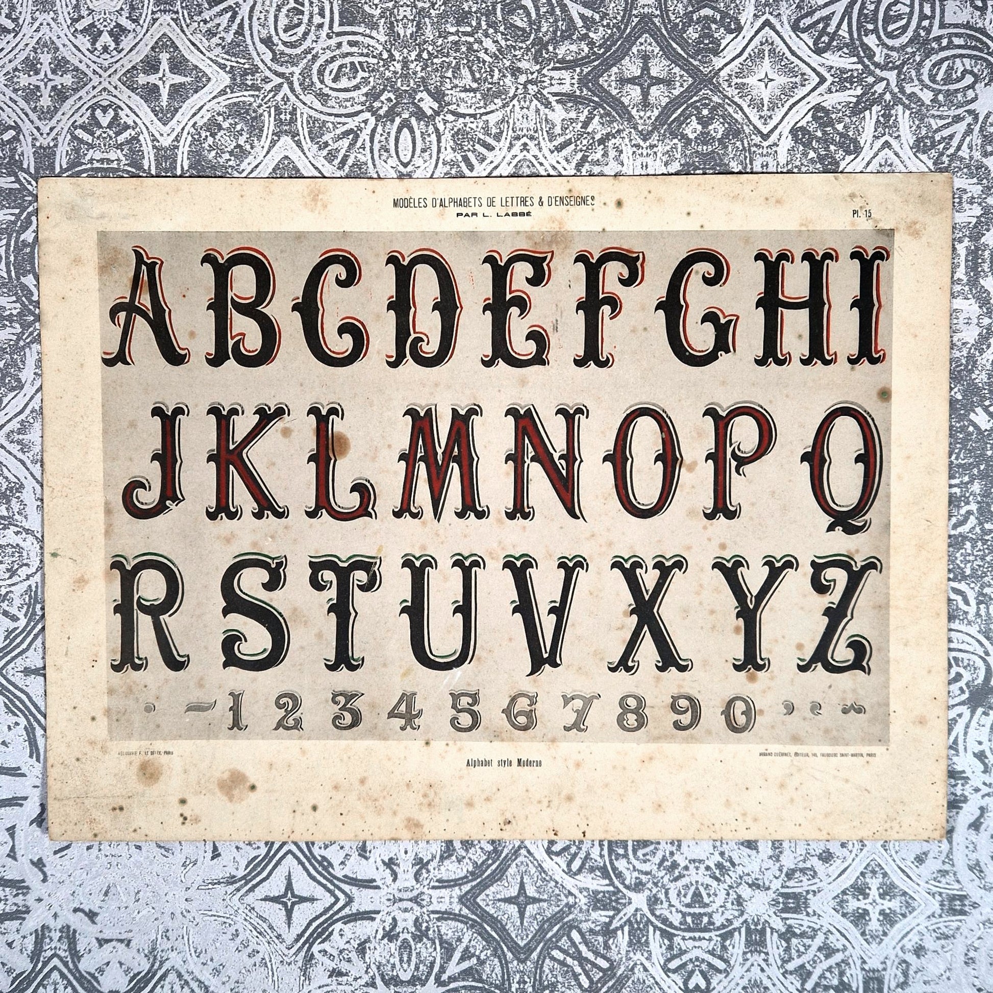 alphabet style moderne labbe typographie ancienne