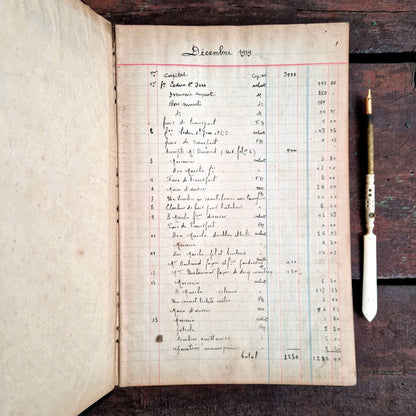 ancien cahier de caisse manuscrit