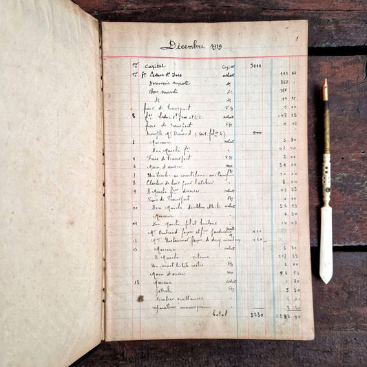 ancien cahier de caisse manuscrit