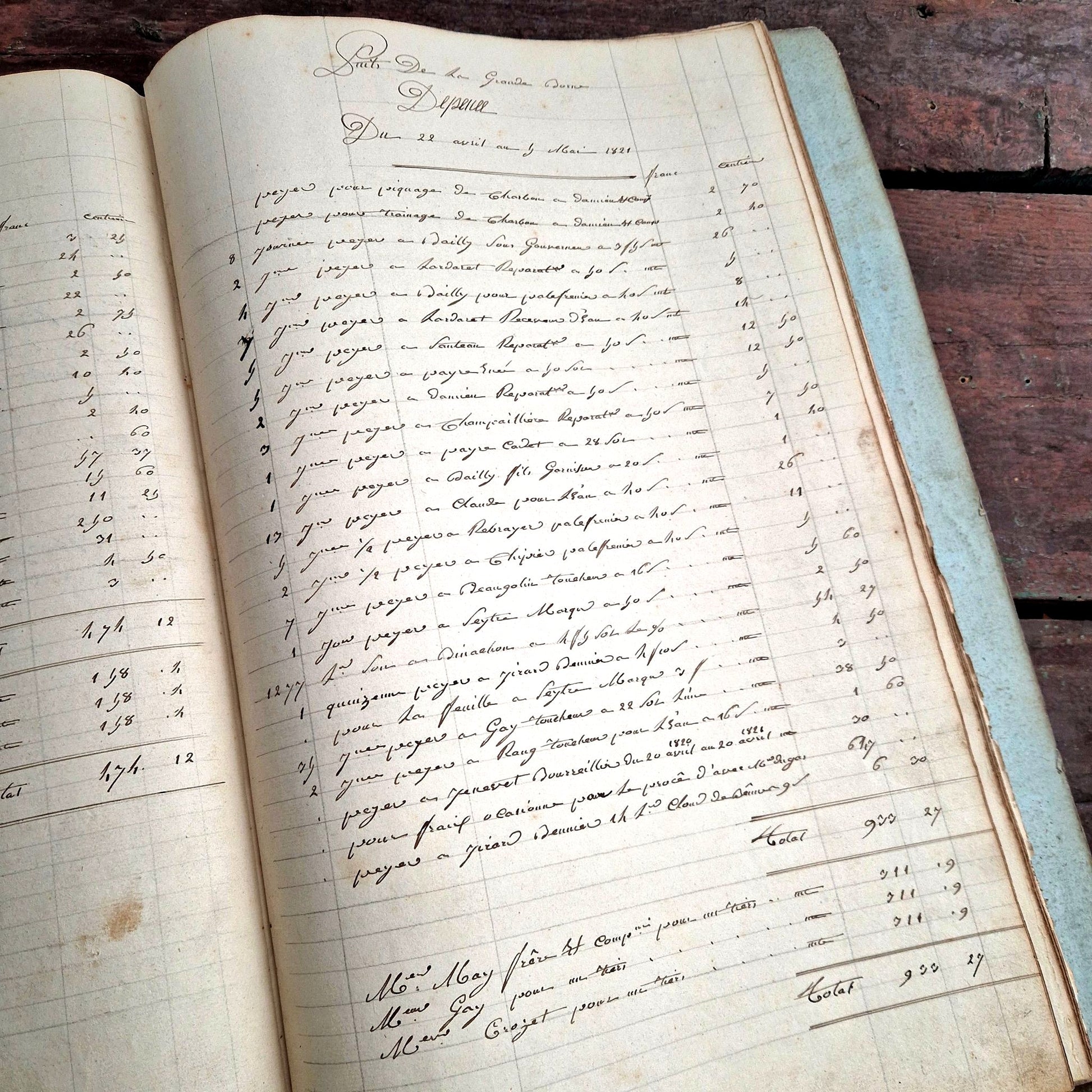 ancien cahier d'industrie minière 1820