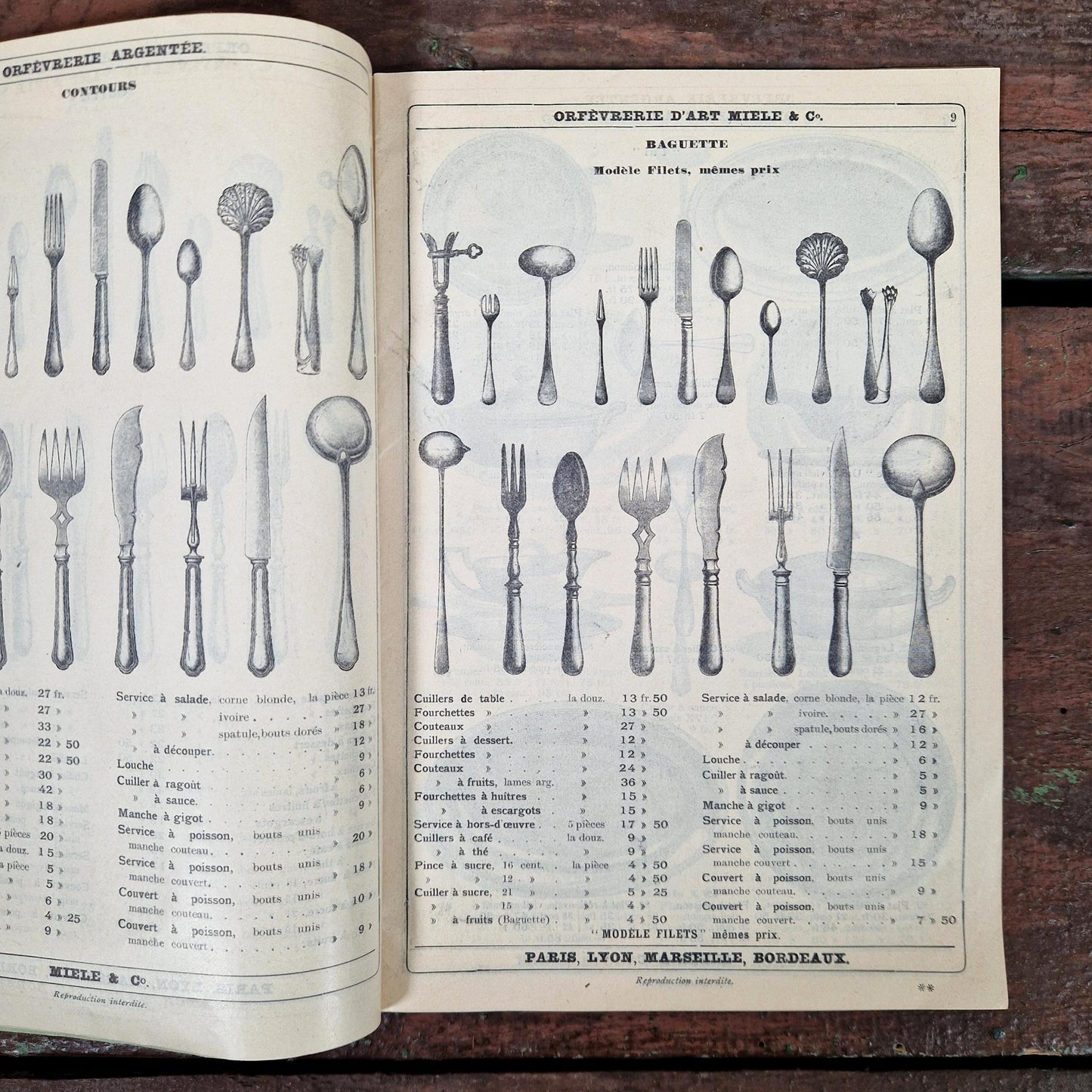 ancien catalogue argenterie francaise