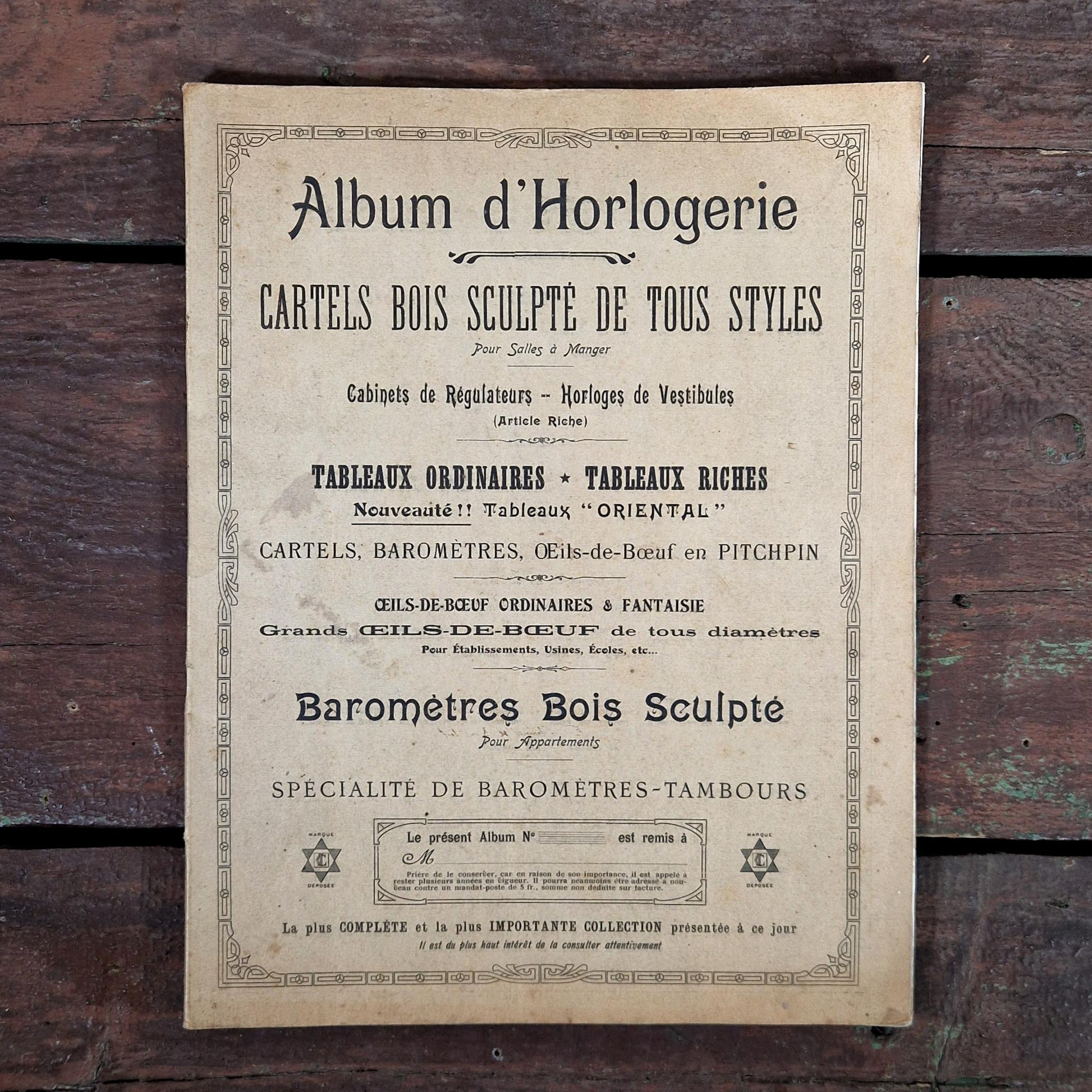 ancien catalogue horlogerie leon carrez