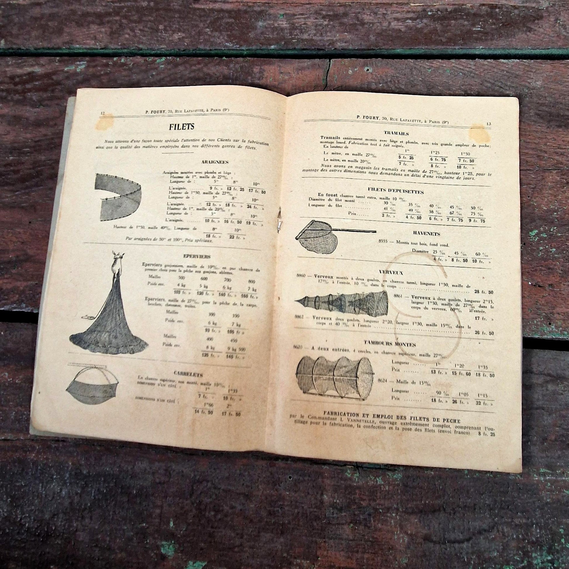 ancien catalogue materiel de peche