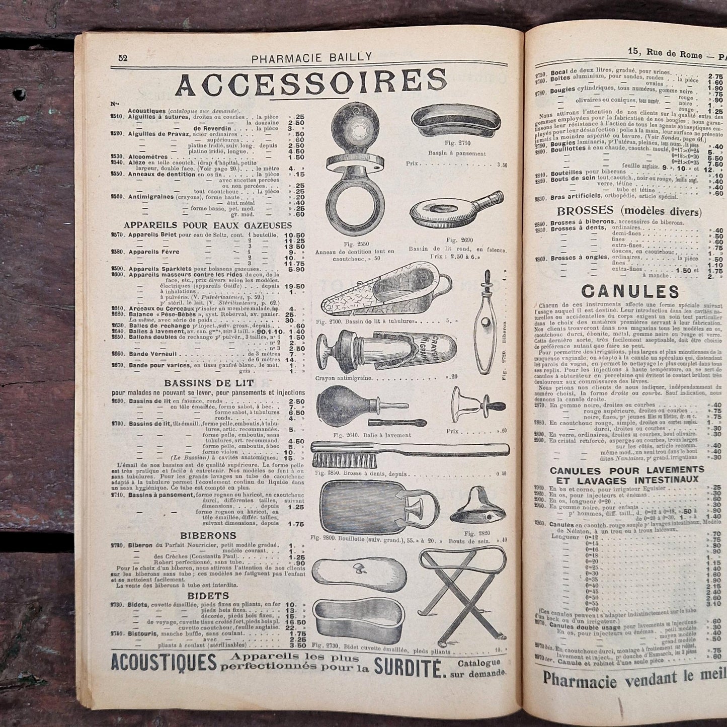 ancien catalogue pharmacie de rome