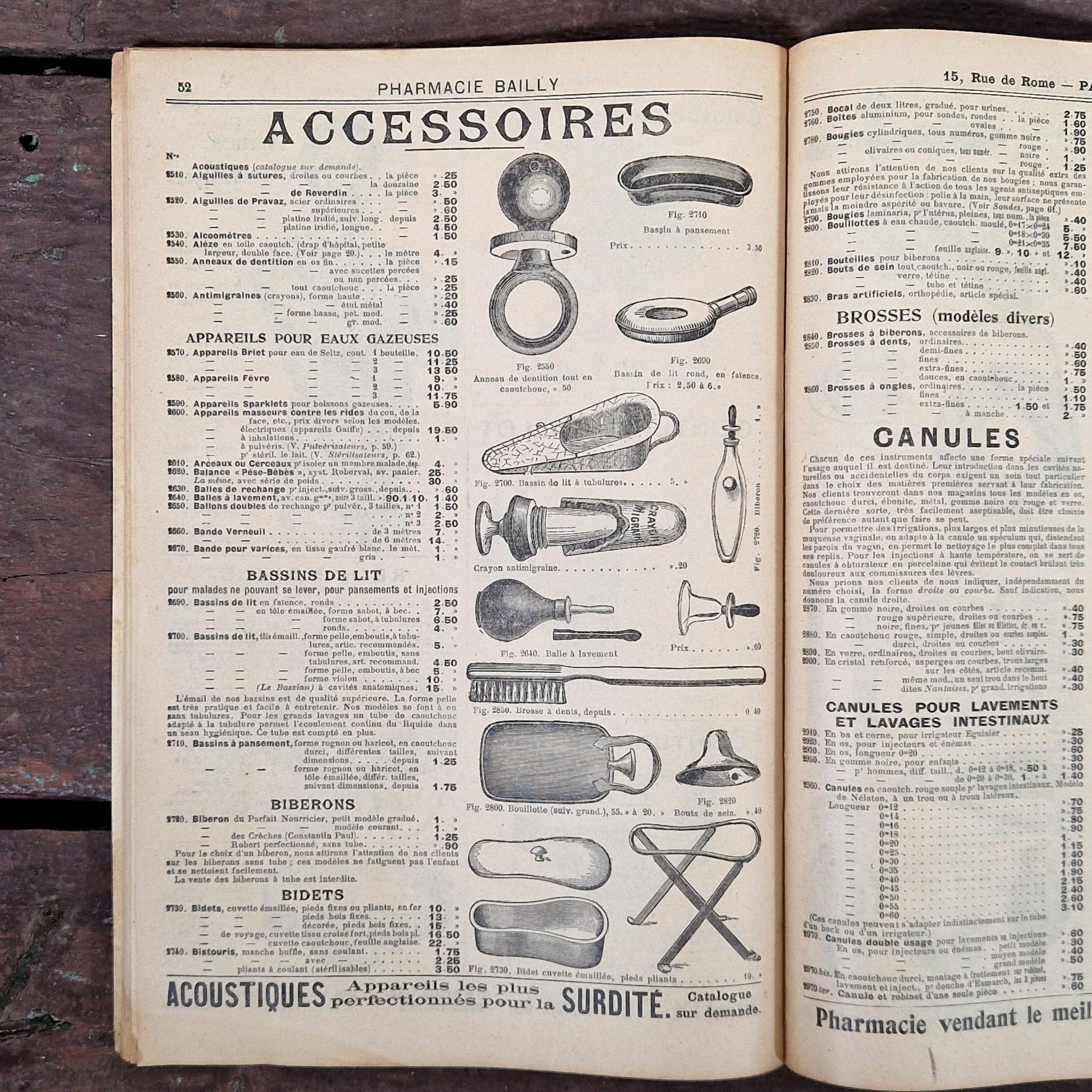 ancien catalogue pharmacie de rome