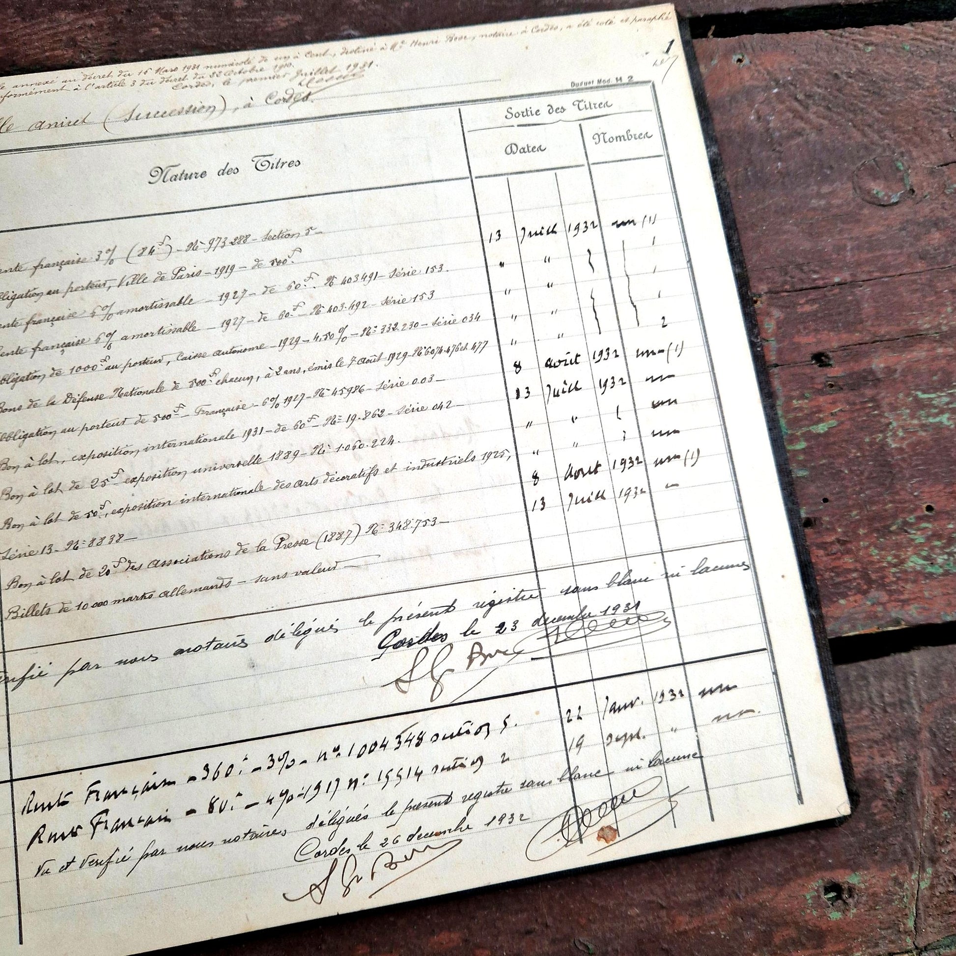 ancien grand livre de notaires - 1930