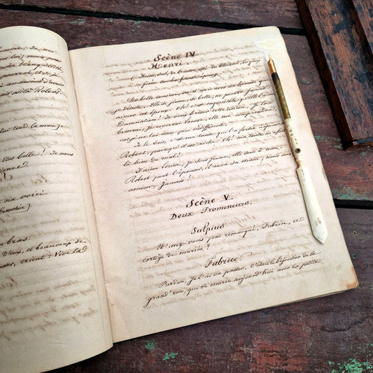 ancien manuscrit de theatre XIXe