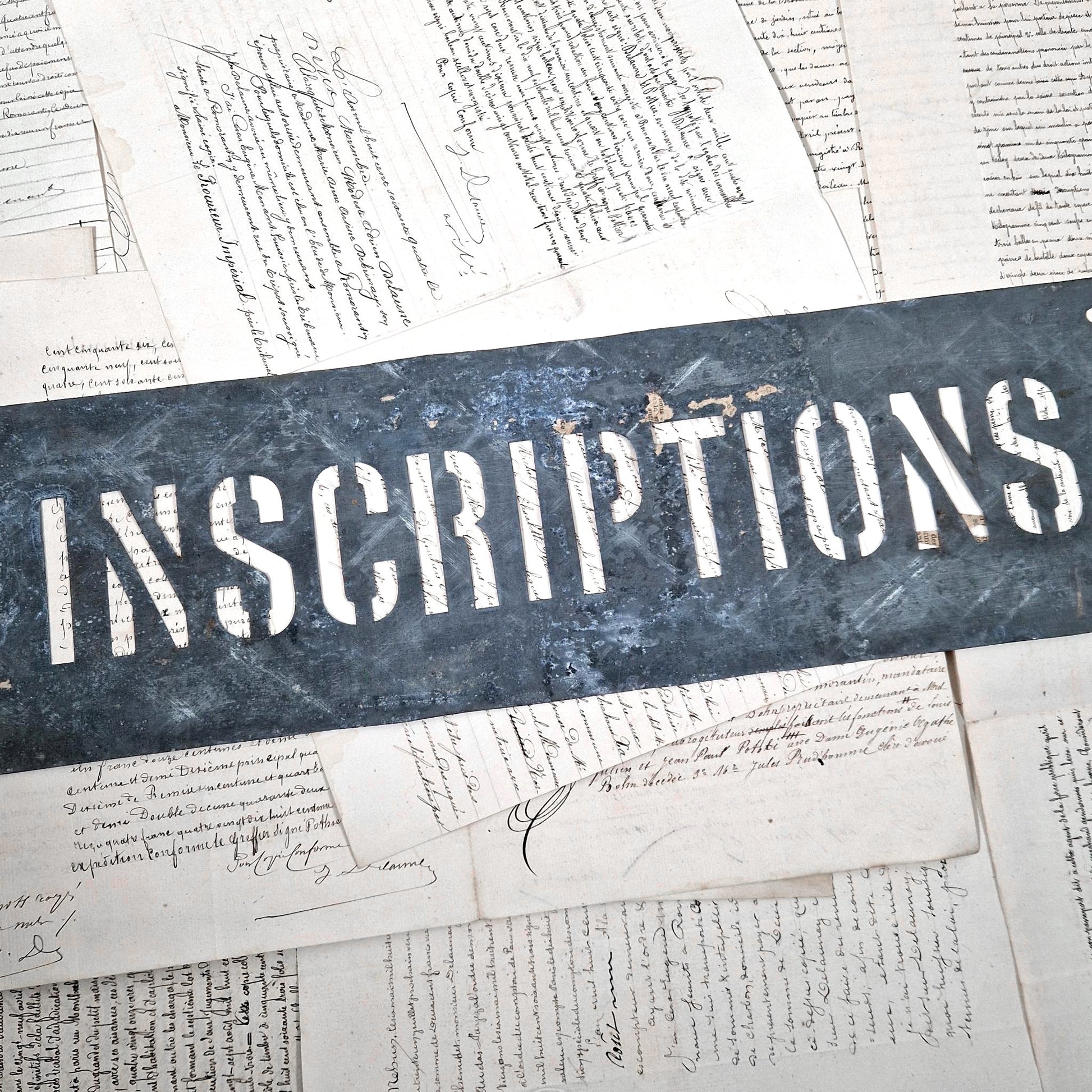 ancien pochoir typographique