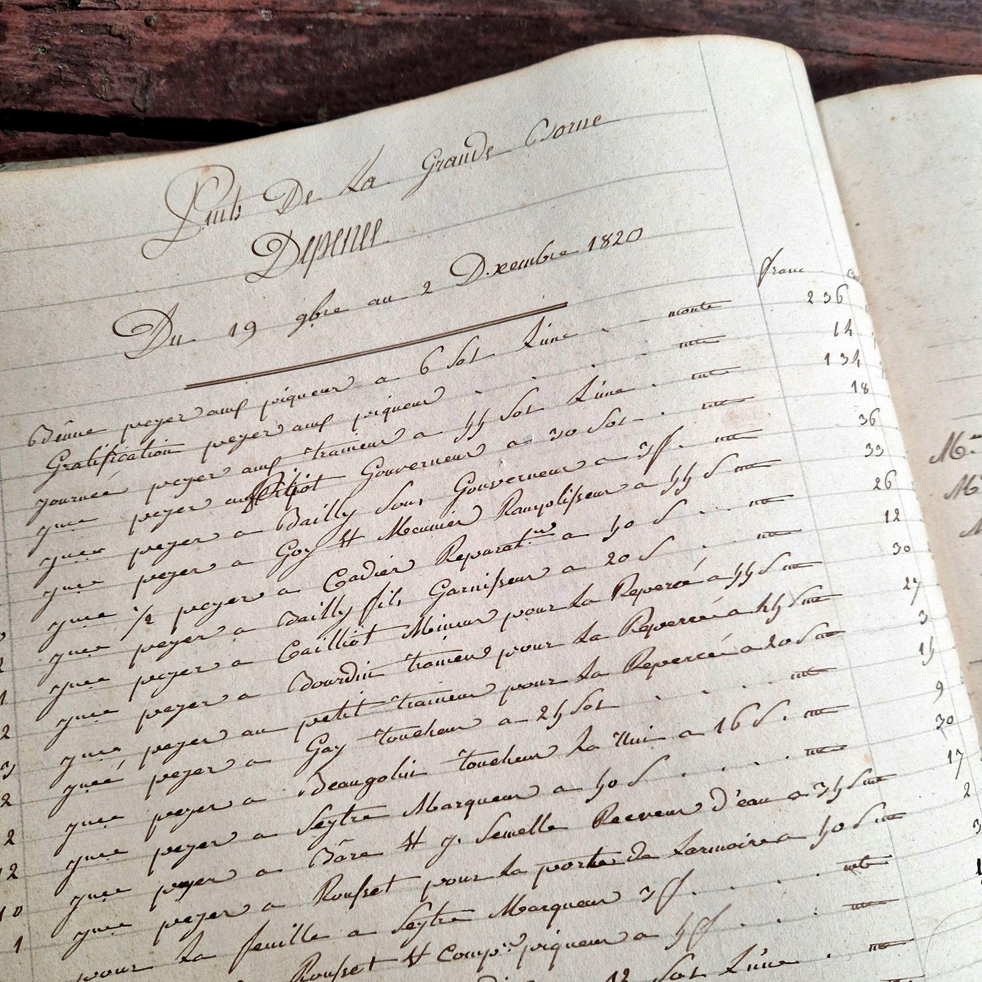 ancien registre puits charbonnier charbon - XIXe