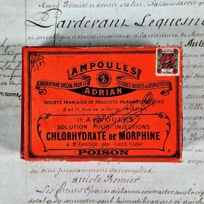 ancienne boite ampoules chlorhydrate morphine