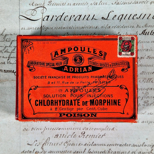 ancienne boite ampoules chlorhydrate morphine