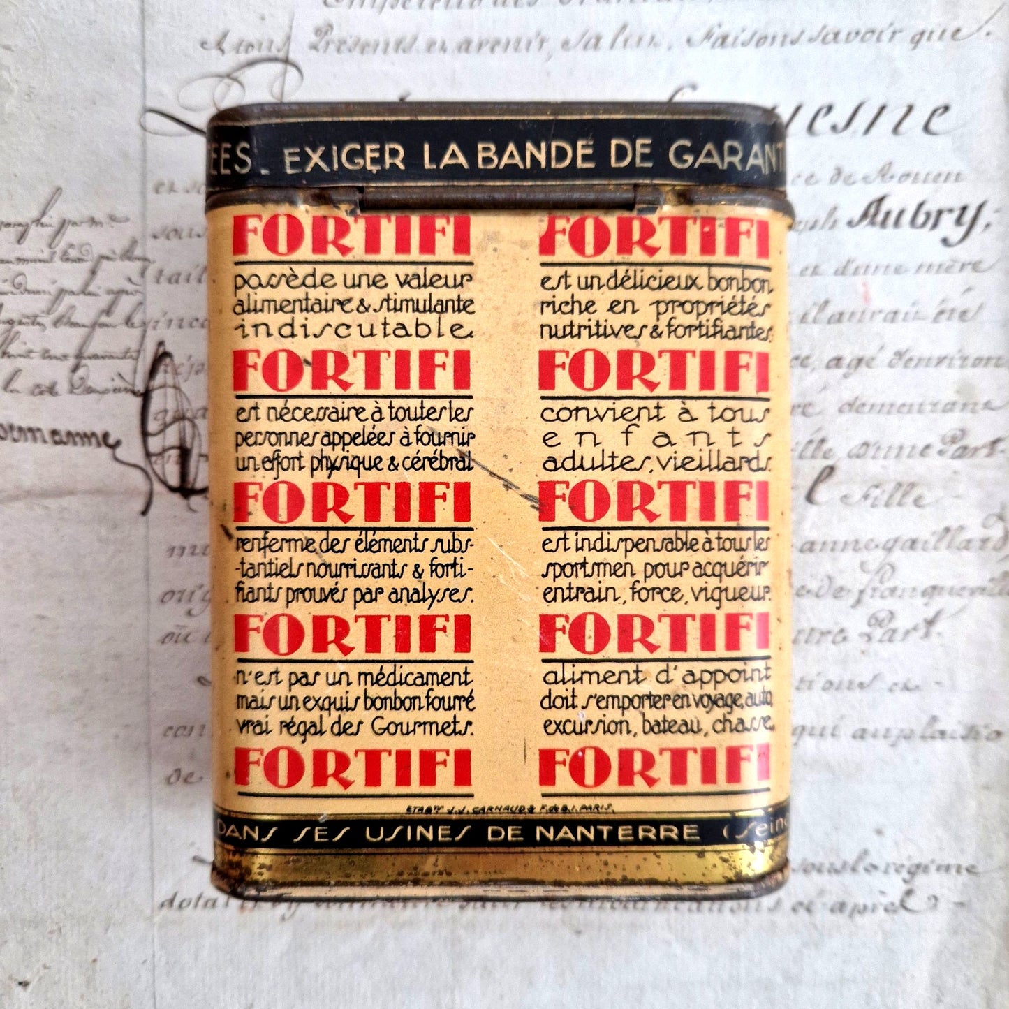 ancienne boite bonbons fortifi 1930