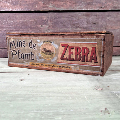 ancienne boite mine plomb zebra xixeme