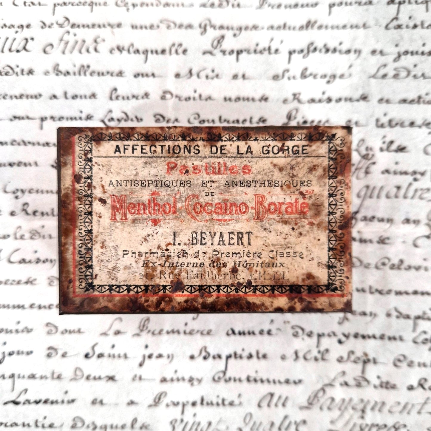 ancienne boite pastilles cocaine