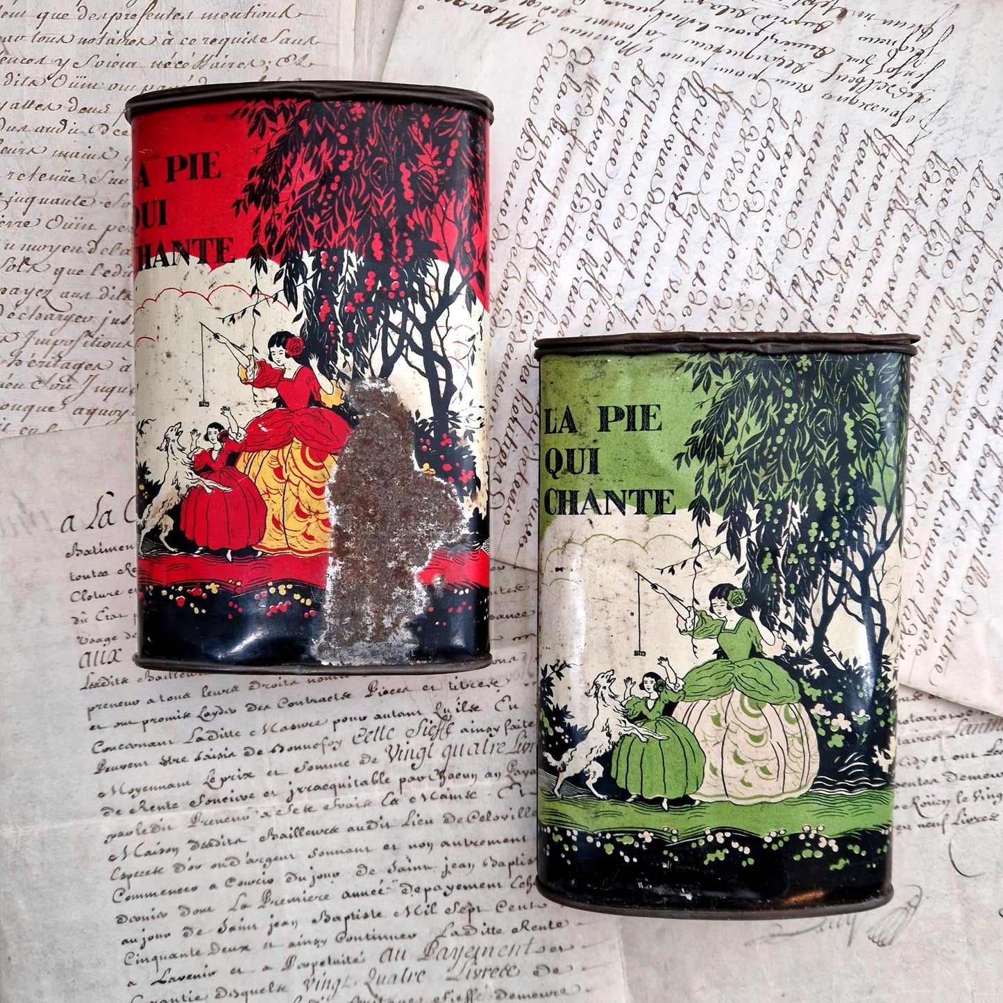 ancienne boite publicitaire pie qui chante