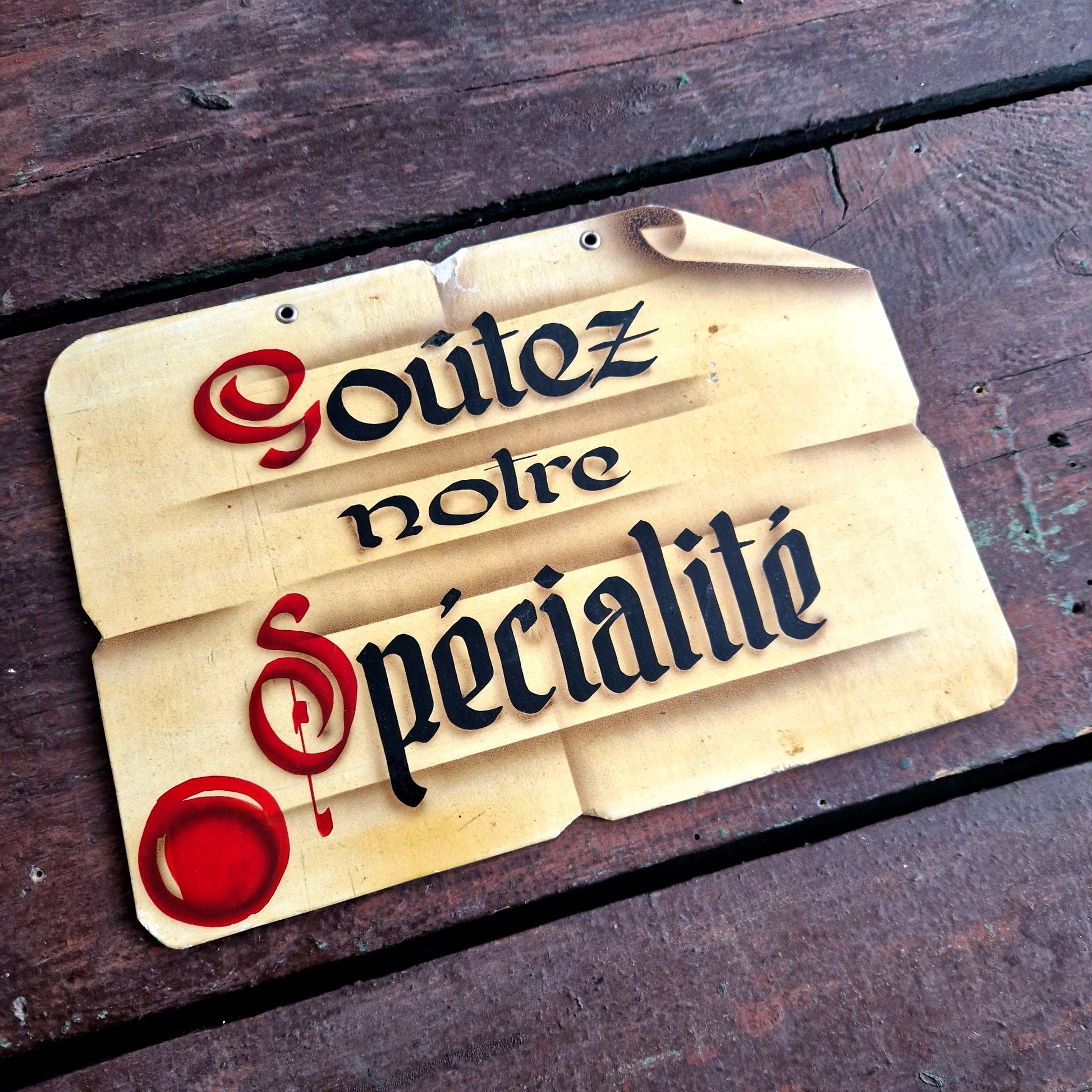 ancienne pancarte boucherie en carton