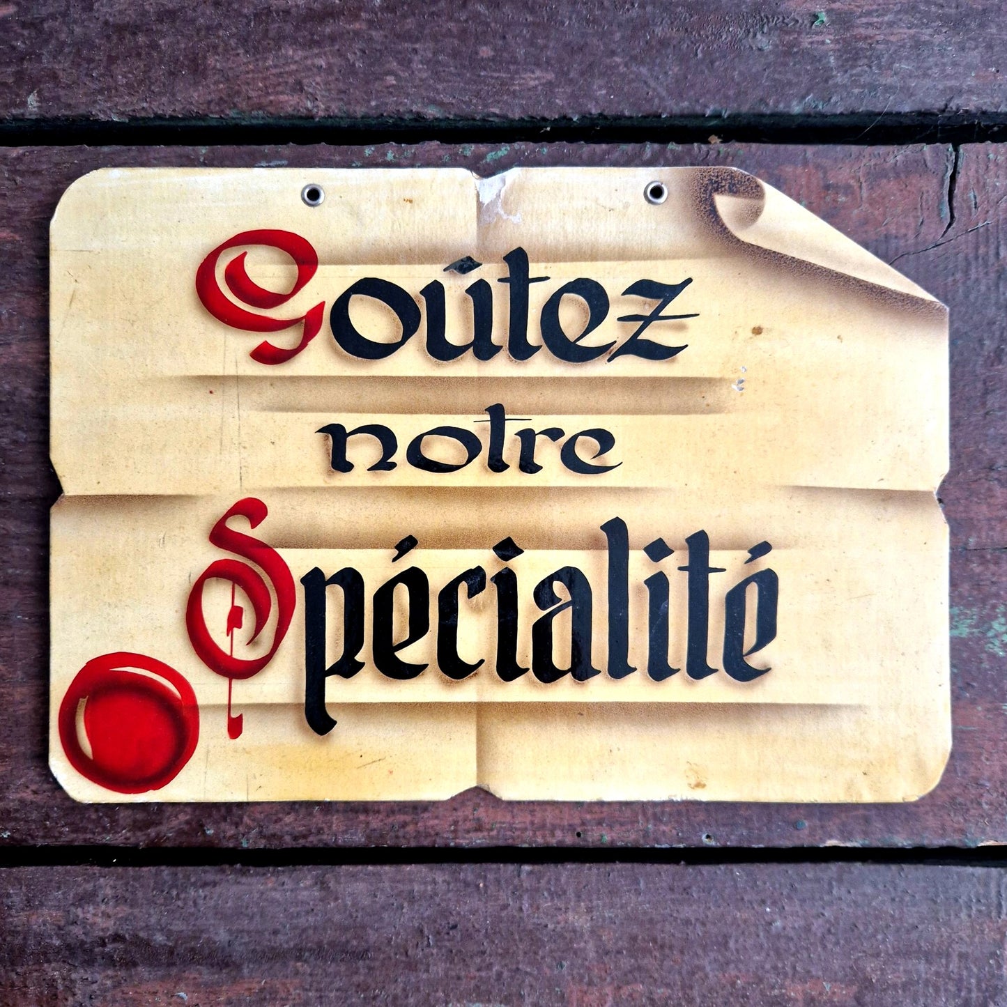 ancienne pancarte de boucherie charcuterie