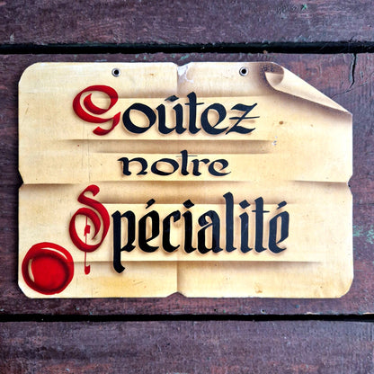 ancienne pancarte de boucherie charcuterie