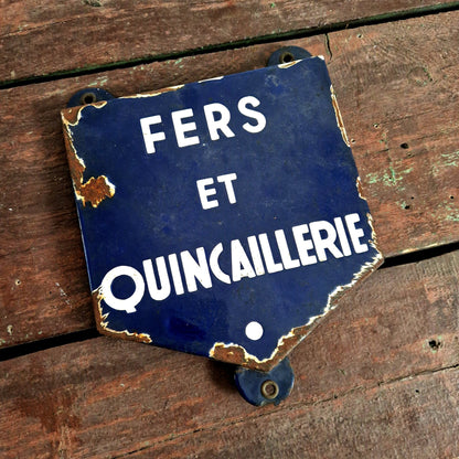 ancienne plaque emaillee bleu