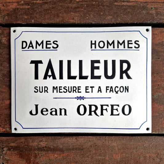 ancienne plaque de tailleur dames et hommes