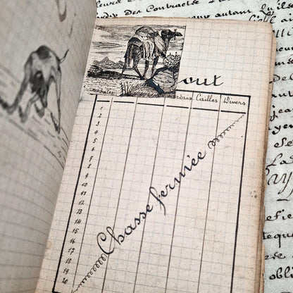 anciens journaux de chasse illustrations