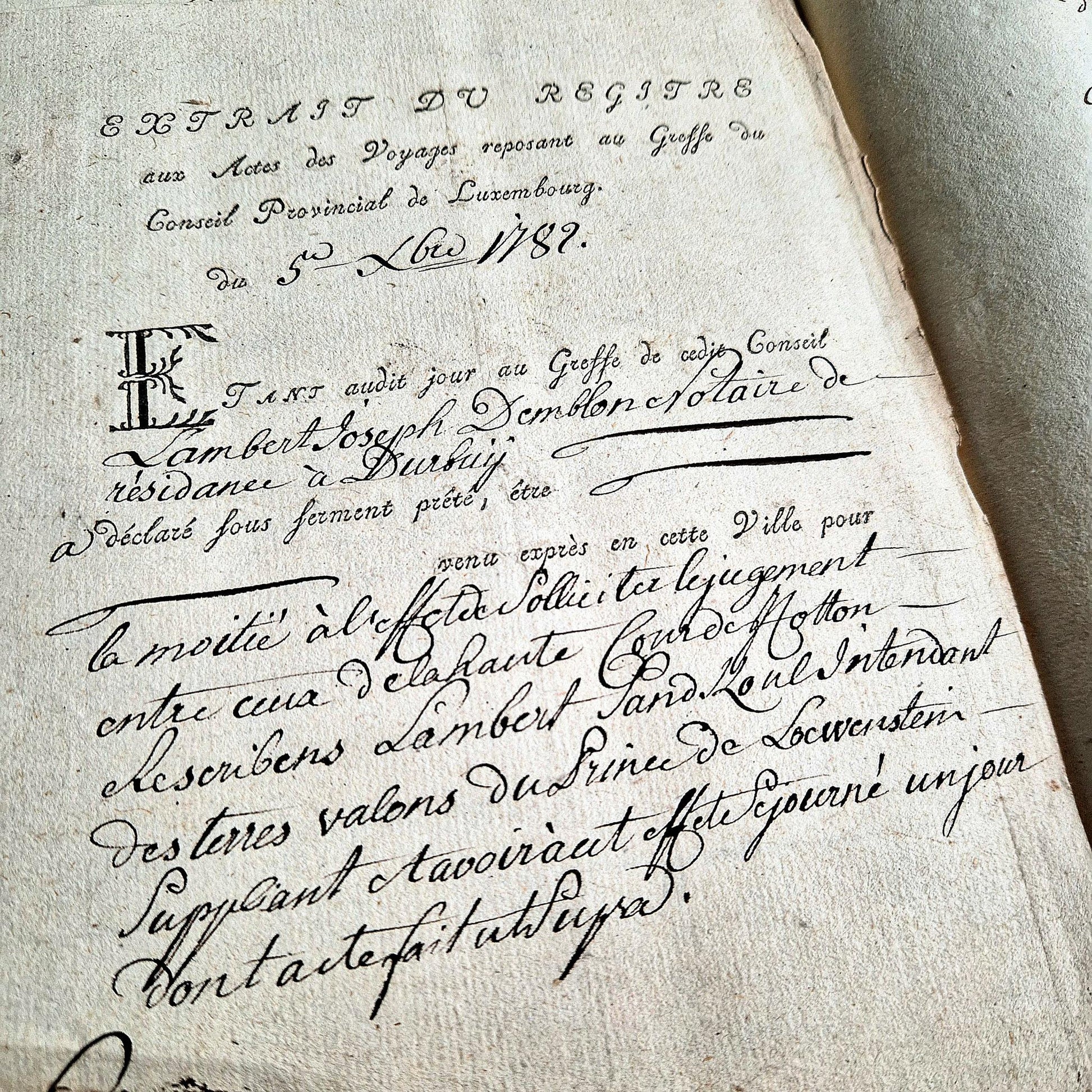 anciens manuscrits XVIIIe