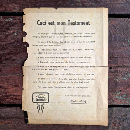 anti hitler funeral parody pamphlet front