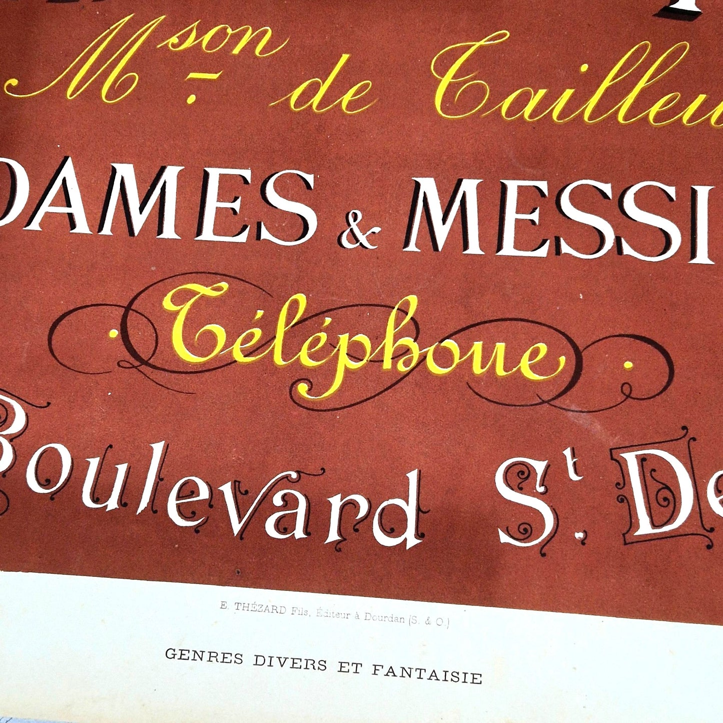 antique advertising lettering plate