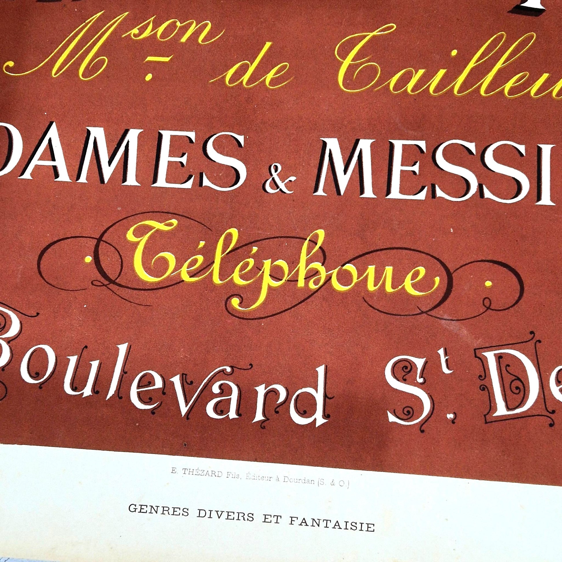 antique advertising lettering plate