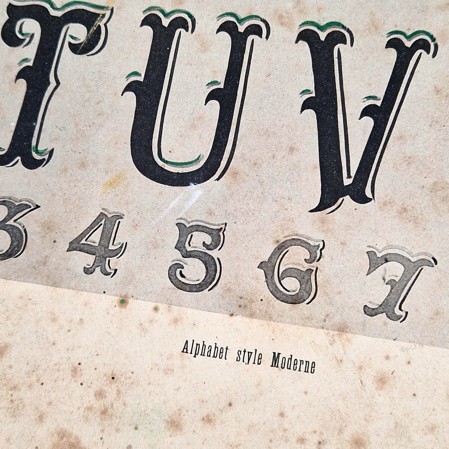 antique alphabet print modern style 1880