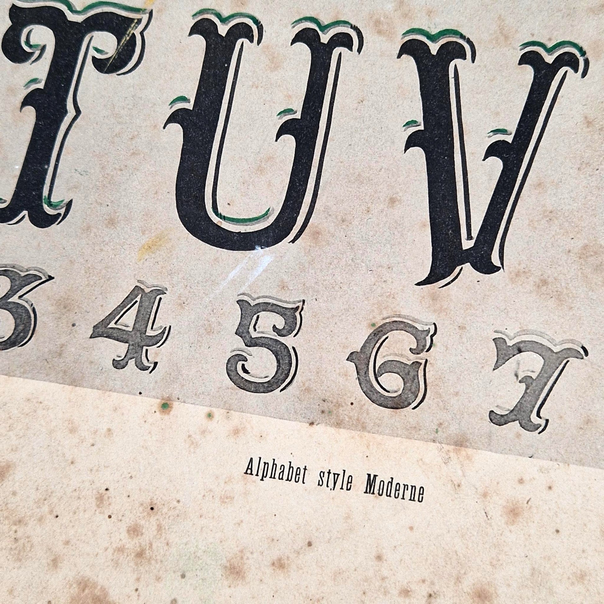antique alphabet print modern style 1880