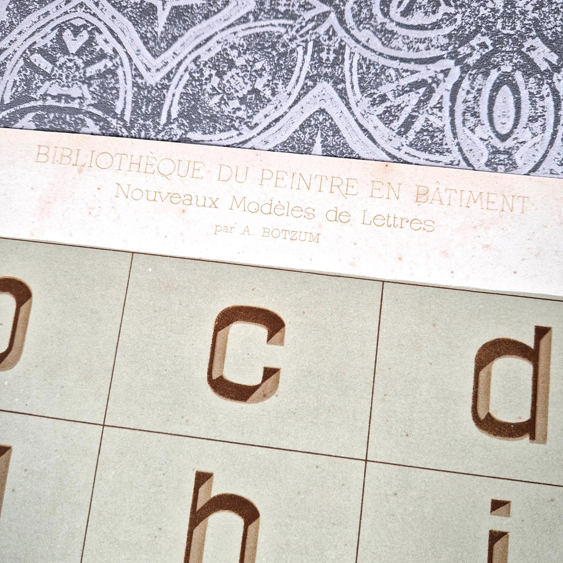 antique alphabet roman lettering 1900