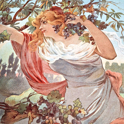 antique art nouveau autumn illustration