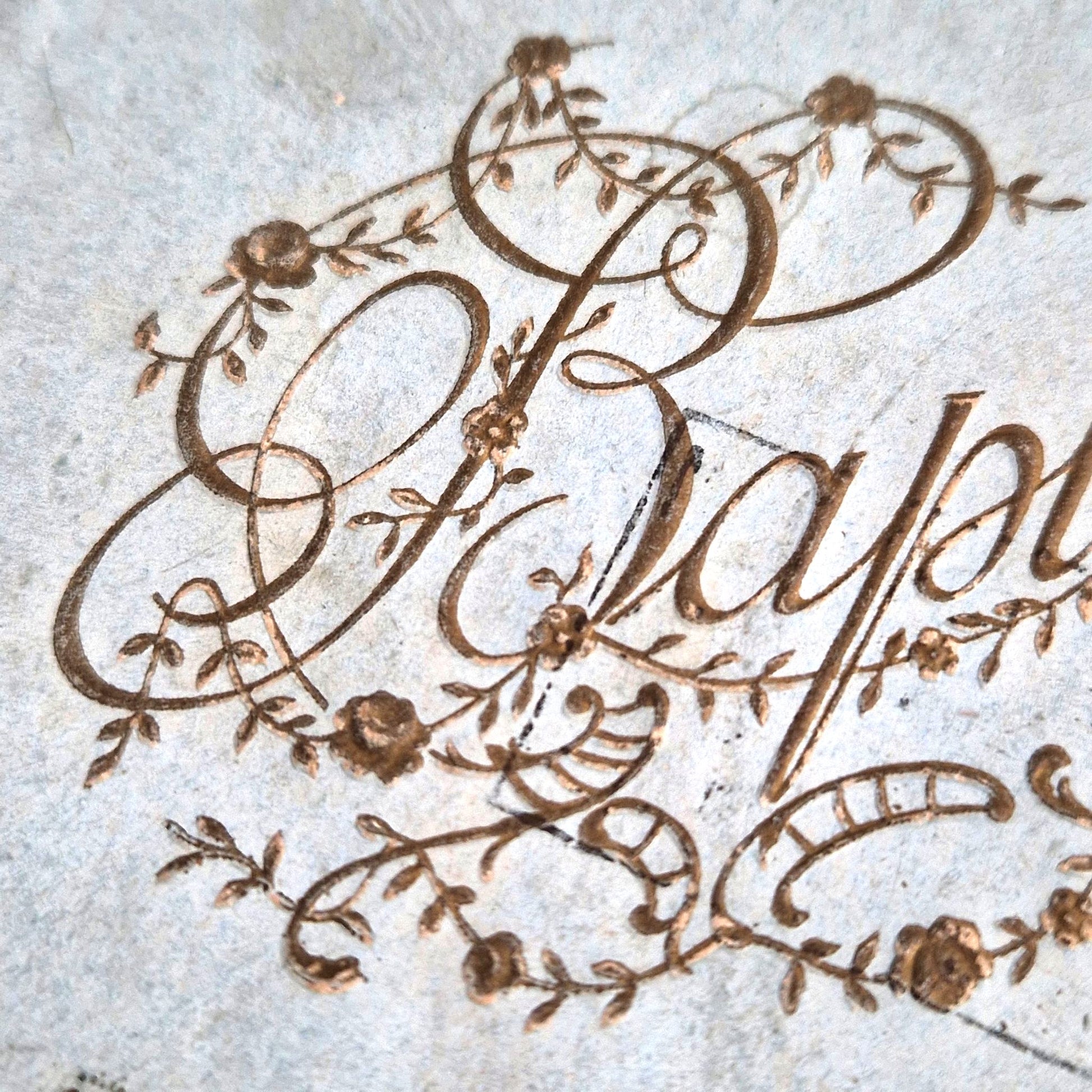 antique baptism box blue french 19th century