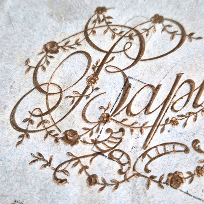 antique baptism box blue french 19th century